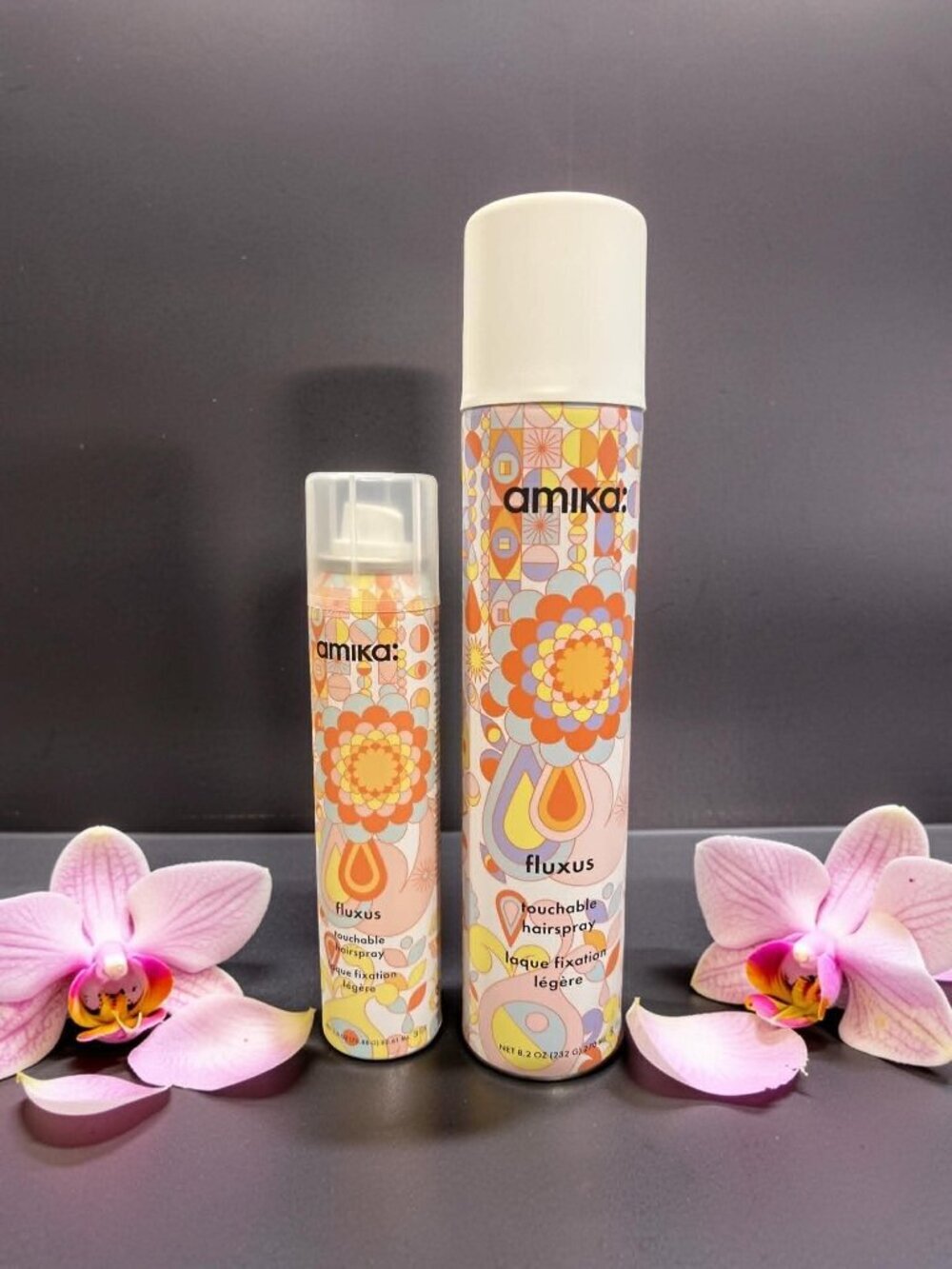 Amika Fluxus Touchable Hairspray 8.2 oz and 2.5 oz